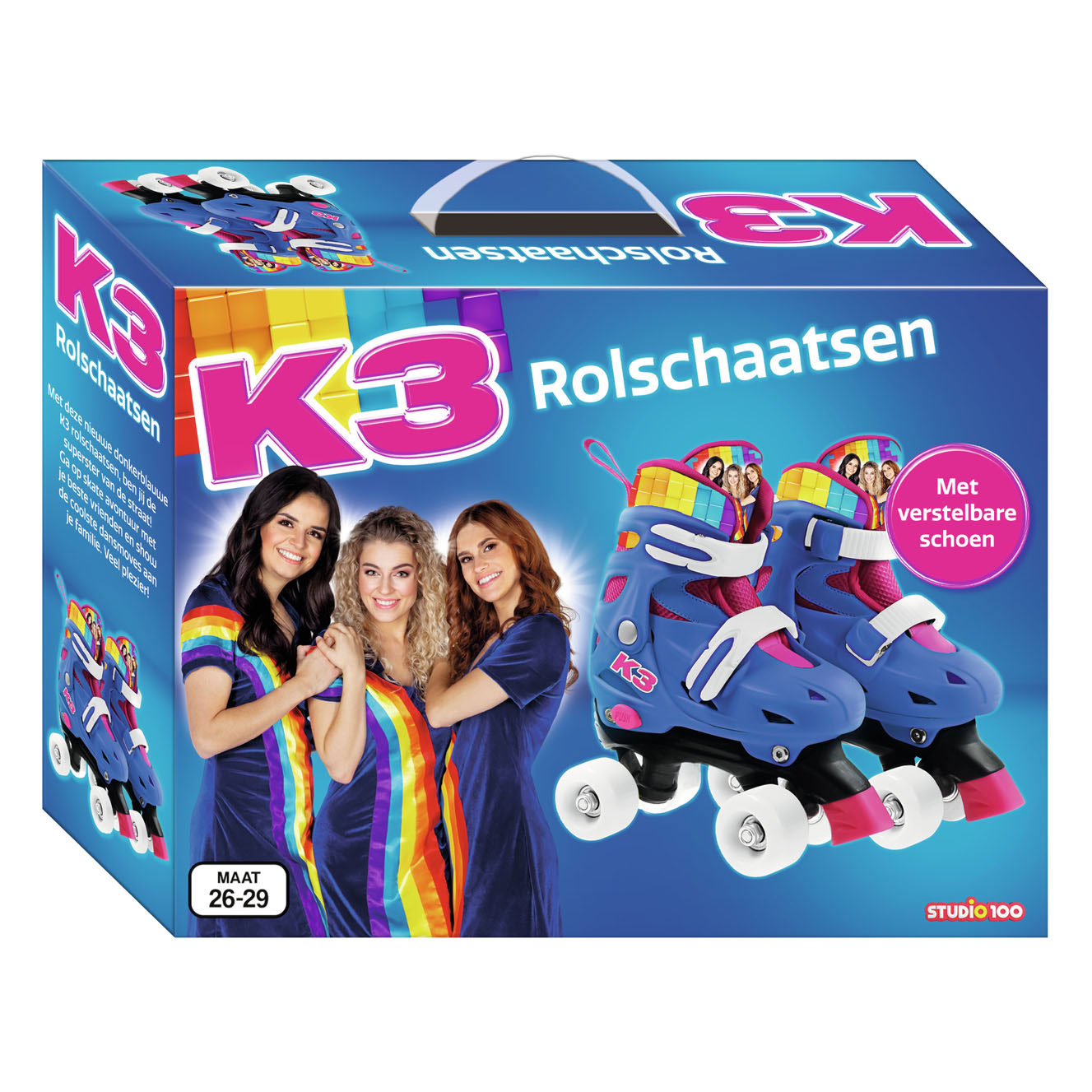K3 Rolschaatsen Regenboog, maat 26-29