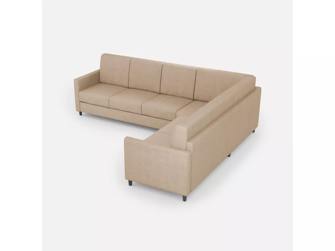 Canapé d'angle moderne italien tissu beige Korane - 5 tailles-Taille 281x221 cm
