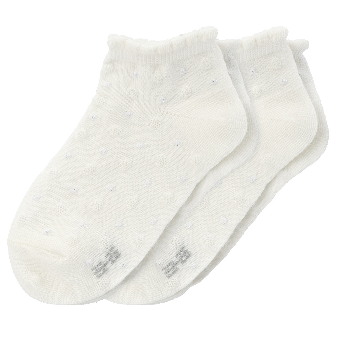 Topolino 2 Paar Mädchen Sneaker-Socken mit Effektgarn weiss