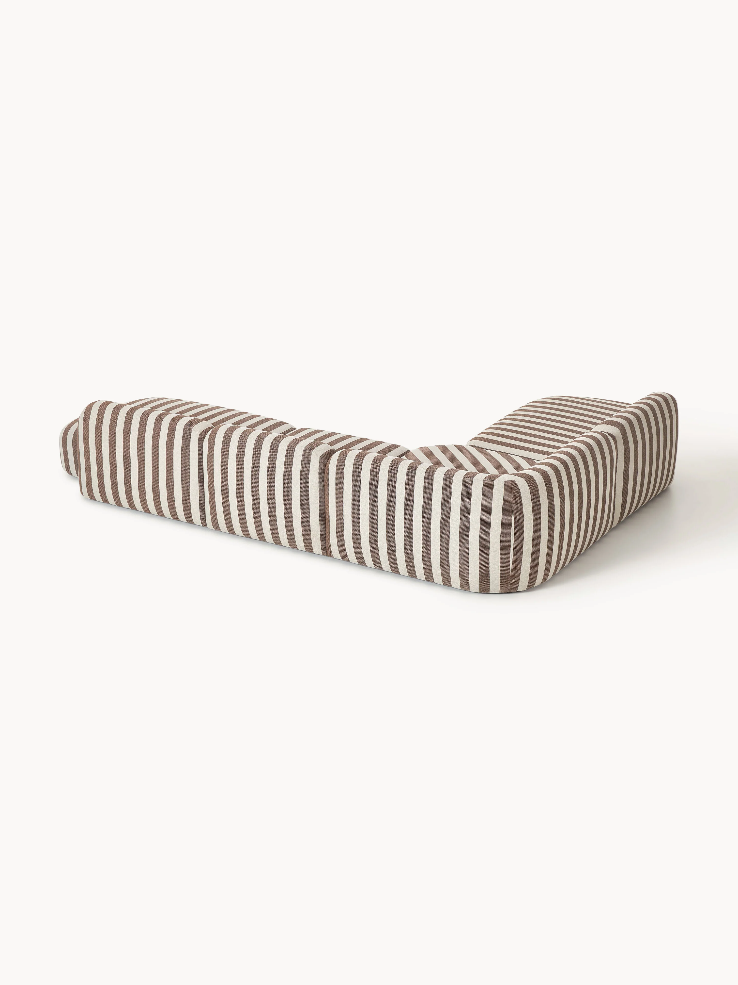 XL modulaire gestreepte hoekbank Wolke met chaise longue