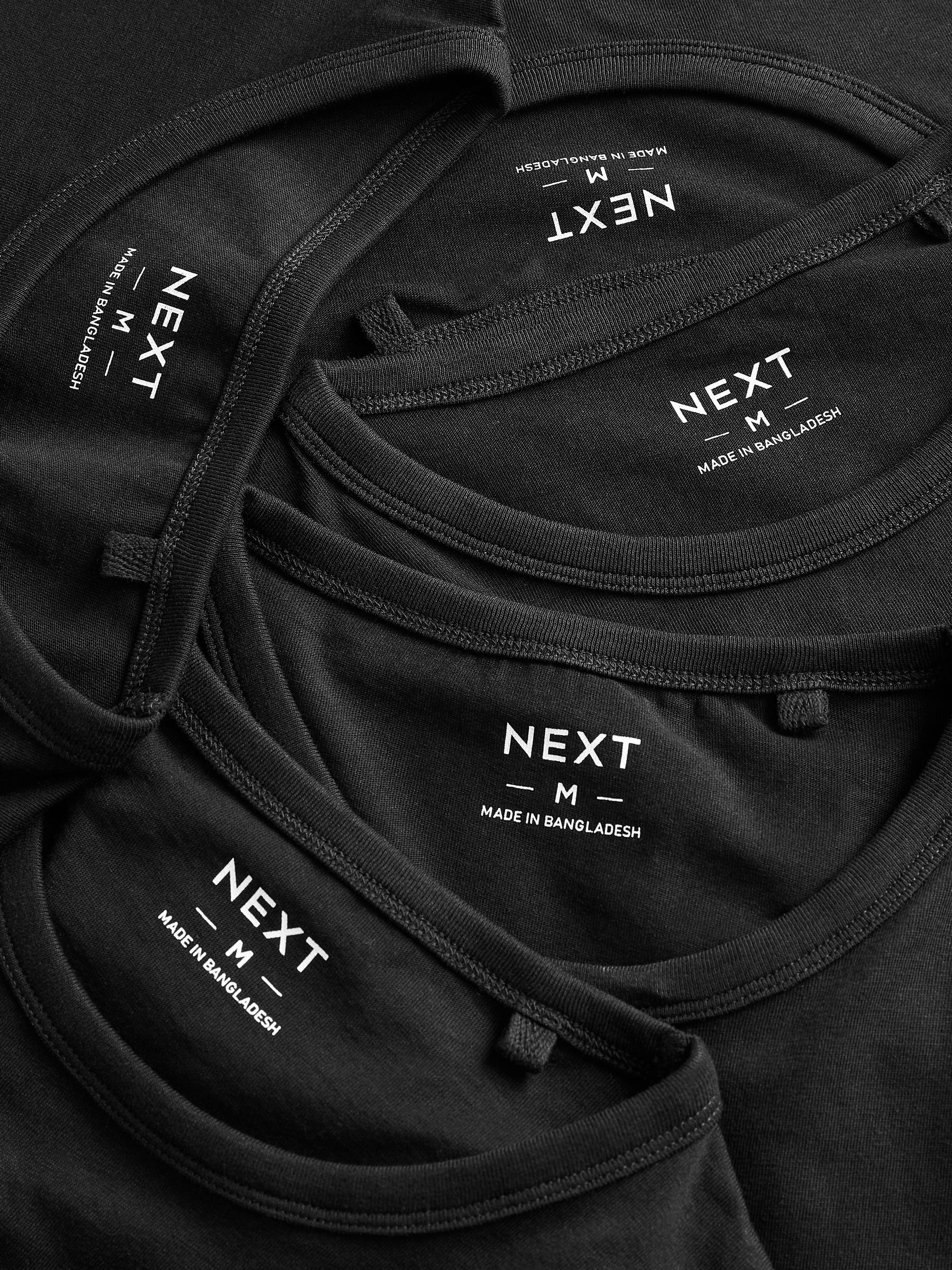 Zwart - Set van 5 T-shirts met lange mouwen en laagjes