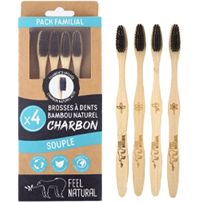 Lot brosses à dents - Charbon - 3   1 offerte