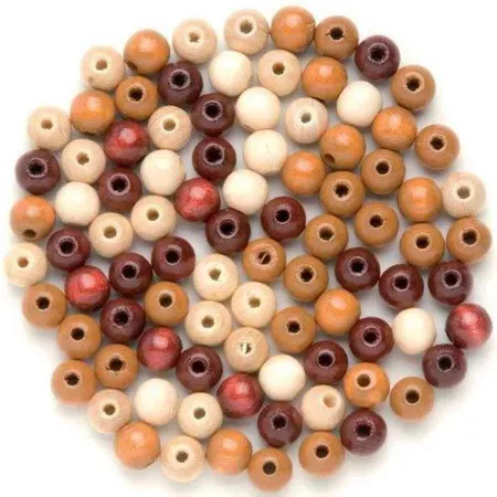 Glorex Holzperlen Mix braun, 8 mm, 80 Stück