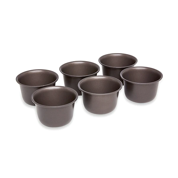 Set 6 moules à gros muffins acier revêtement antiadhérent 7,3 cm Matho