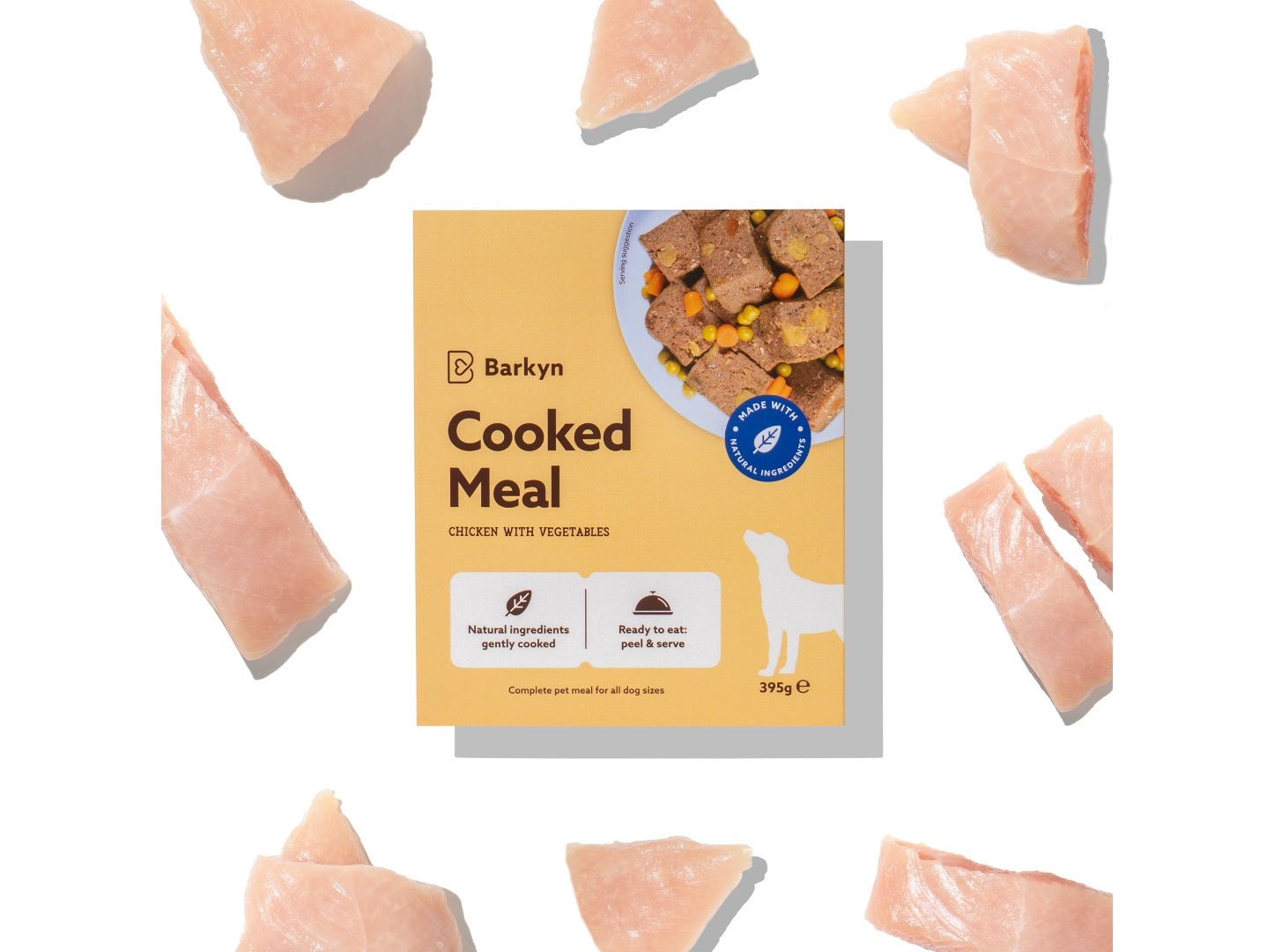 COMIDA HÚMIDA PARA CÃO BARKYN FRANGO FRESCO E CENOURAS 395G