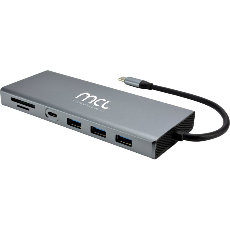 MCL 10-PORT DOCKING STATION HDMI station d'accueil Tablette/Smartphone/ordinateur portable Noir, Gris