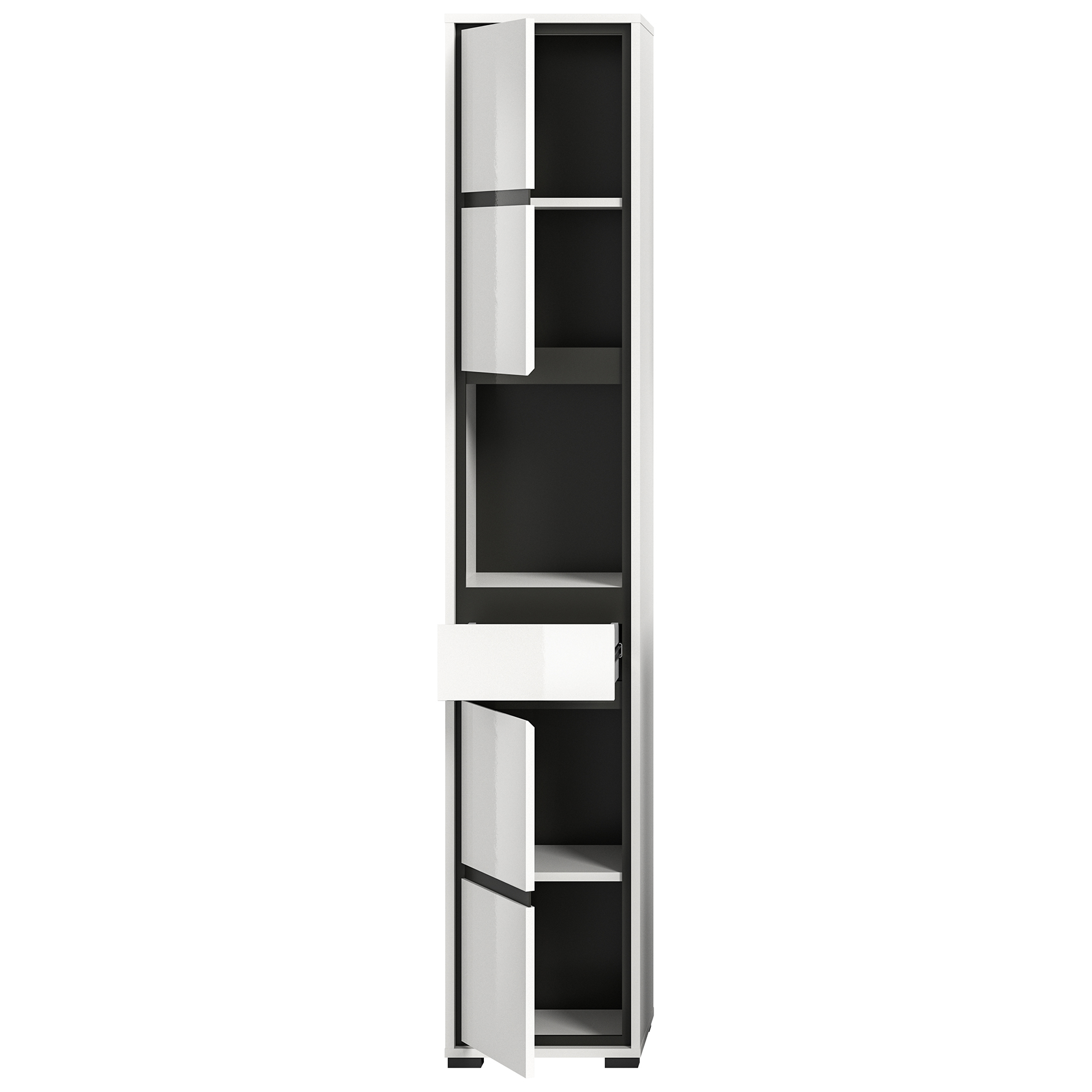 Hochschrank JARU - weiß Hochglanz - 35 cm breit