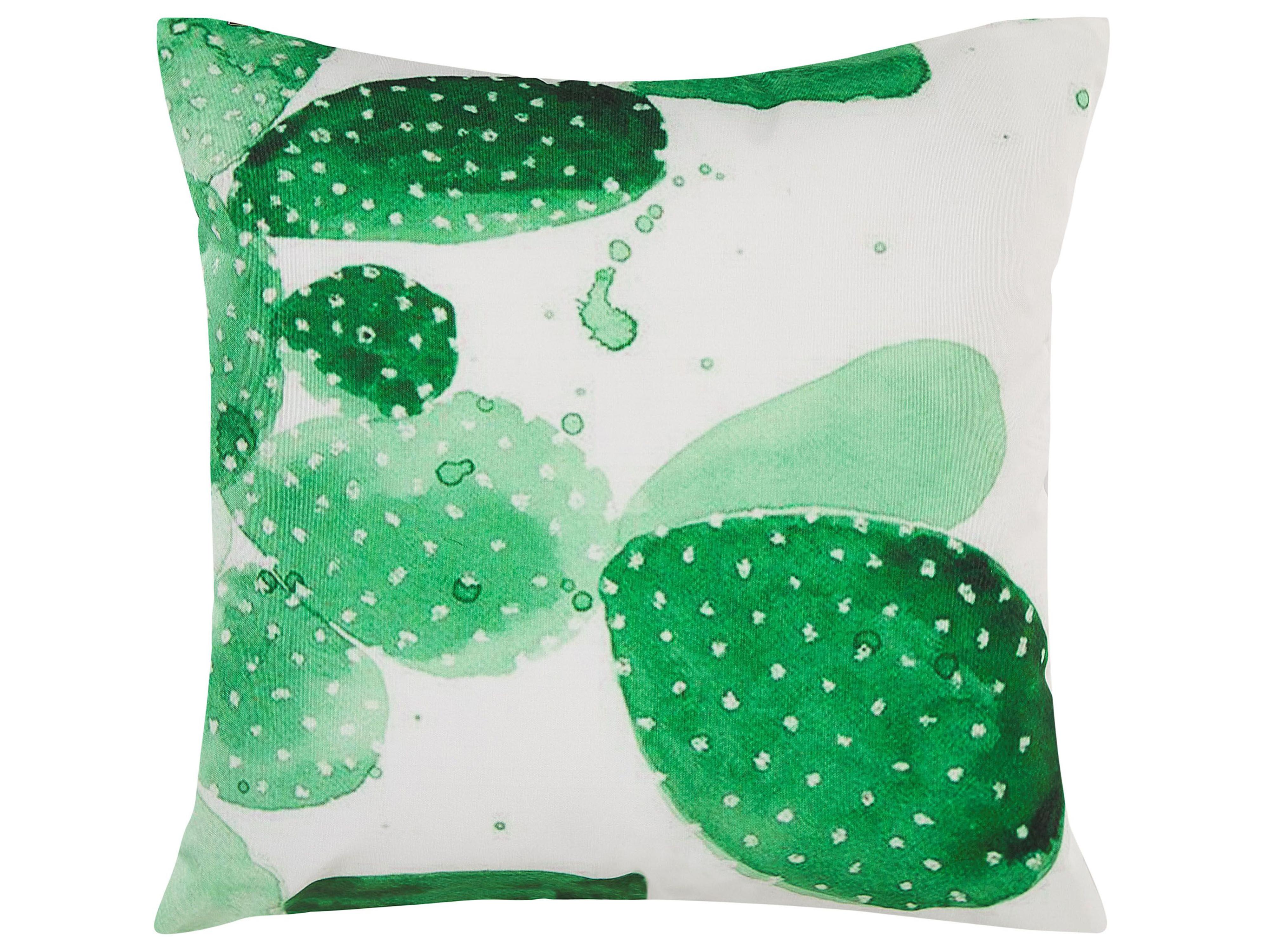 Set van 2 tuinkussens OSTINA bladpatroon 45 x 45 cm Groen