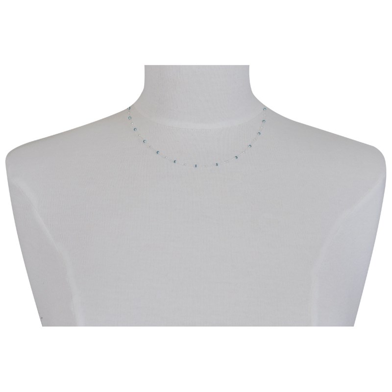 Collier Argent Perles Émaillées et Perles Argent