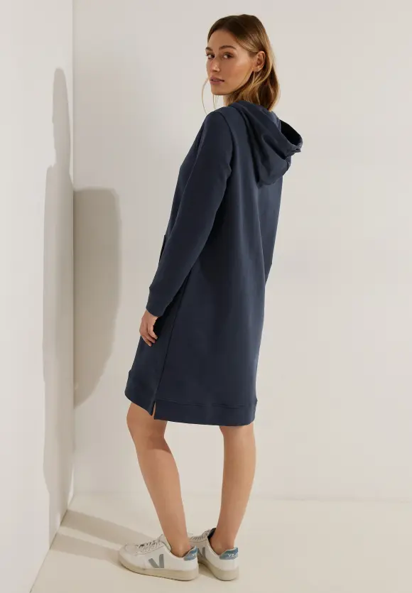 Frontprint Hoodie Kleid - night sky blue
