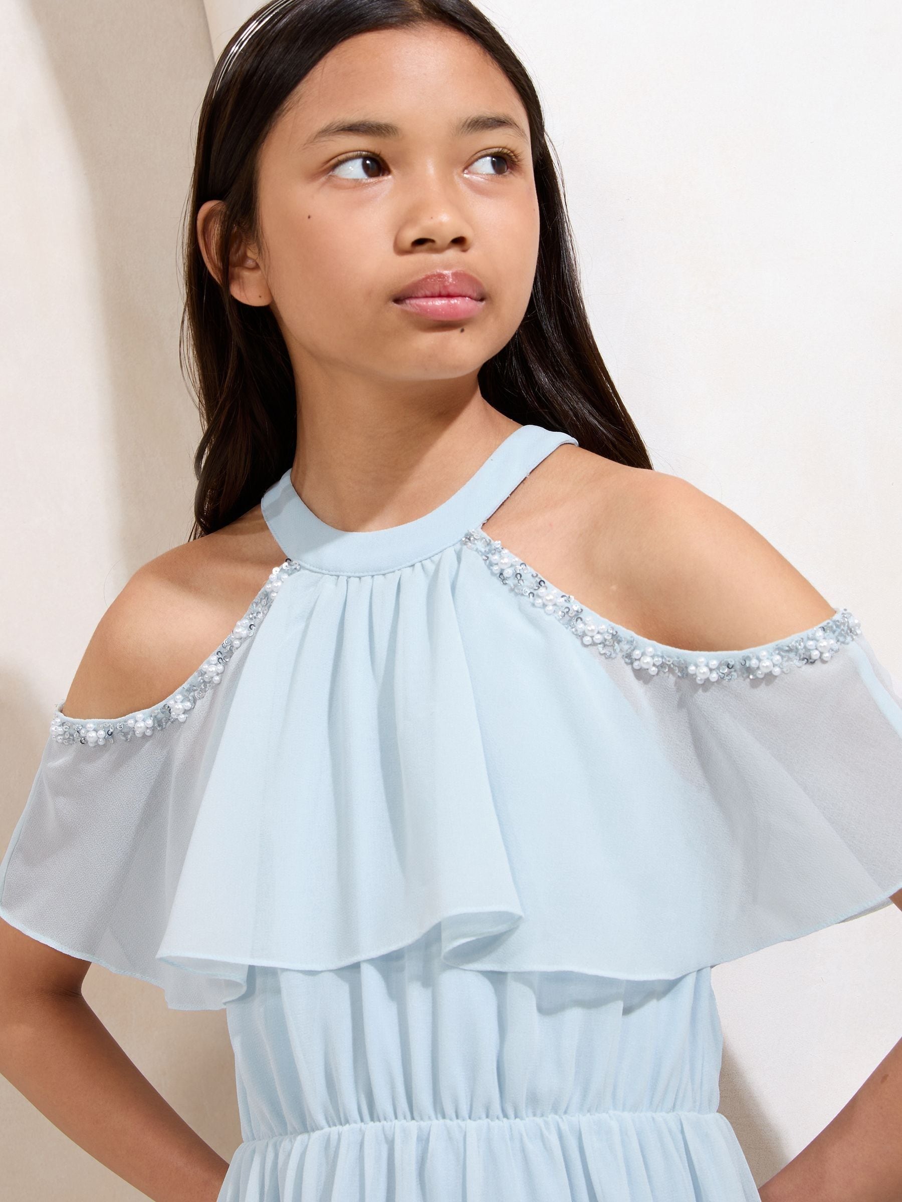 Lipsy Cold Shoulder Embellished Occasion Dress (7-16yrs)