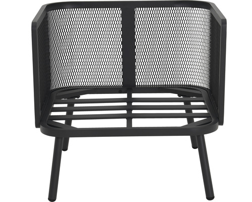 Garden Place 4-zits loungeset bestaande uit: 2 tafels, 2 fauteuils, bank, metaalgrijs