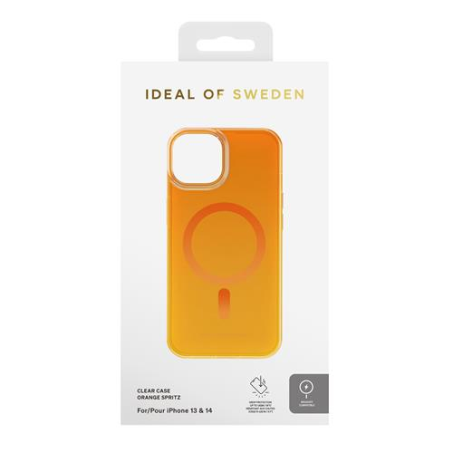 iPhone 14 / iPhone 13 MagSafe Hardcase Hülle Clear Case Designer (IDCLCMS-I2261-499) - Orange Spritz