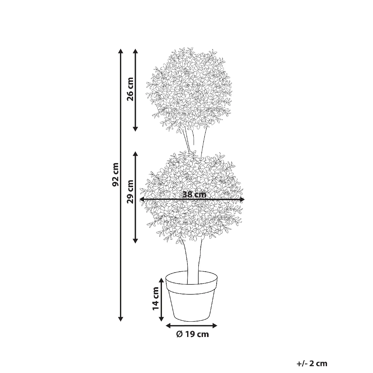 BELIANI BUXUS BALL TREE 92 cm - Vert
