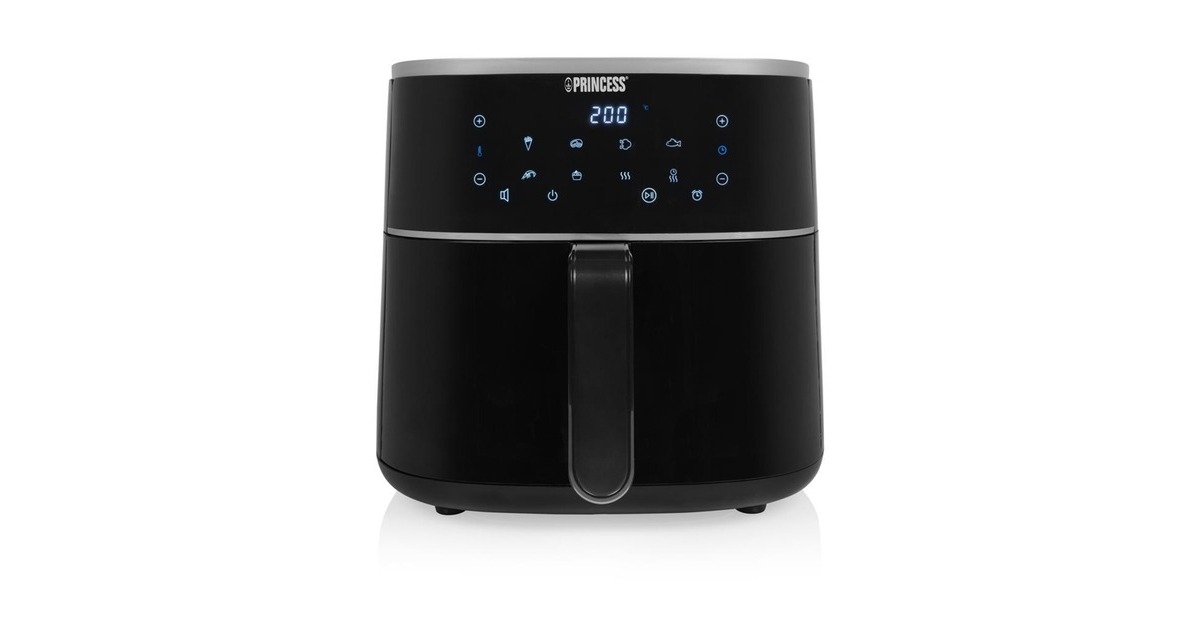 PrincessDigitale Airfryer 6L heteluchtfriteuse  (Zwart, 6 liter)