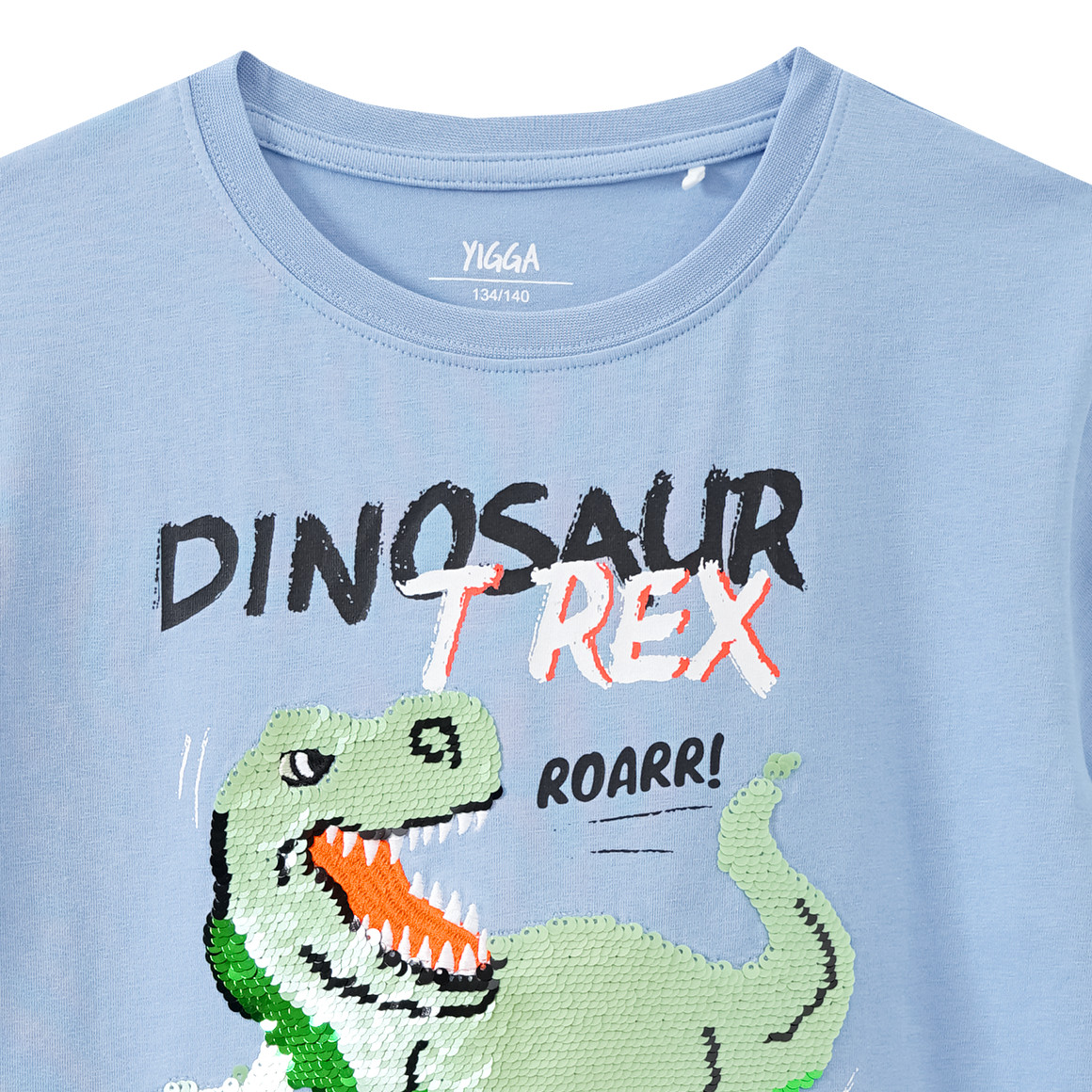 Yigga Jungen T-Shirt mit Wendepailletten hellblau