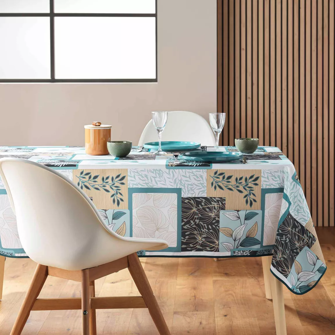 Nappe rectangulaire anti tache (150 x 240 cm) Faya Vert sauge