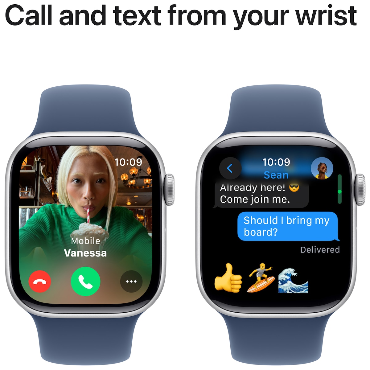 Apple Watch S10 42mm GPS+Cel (Sølv/Denim Sport Band) S/M