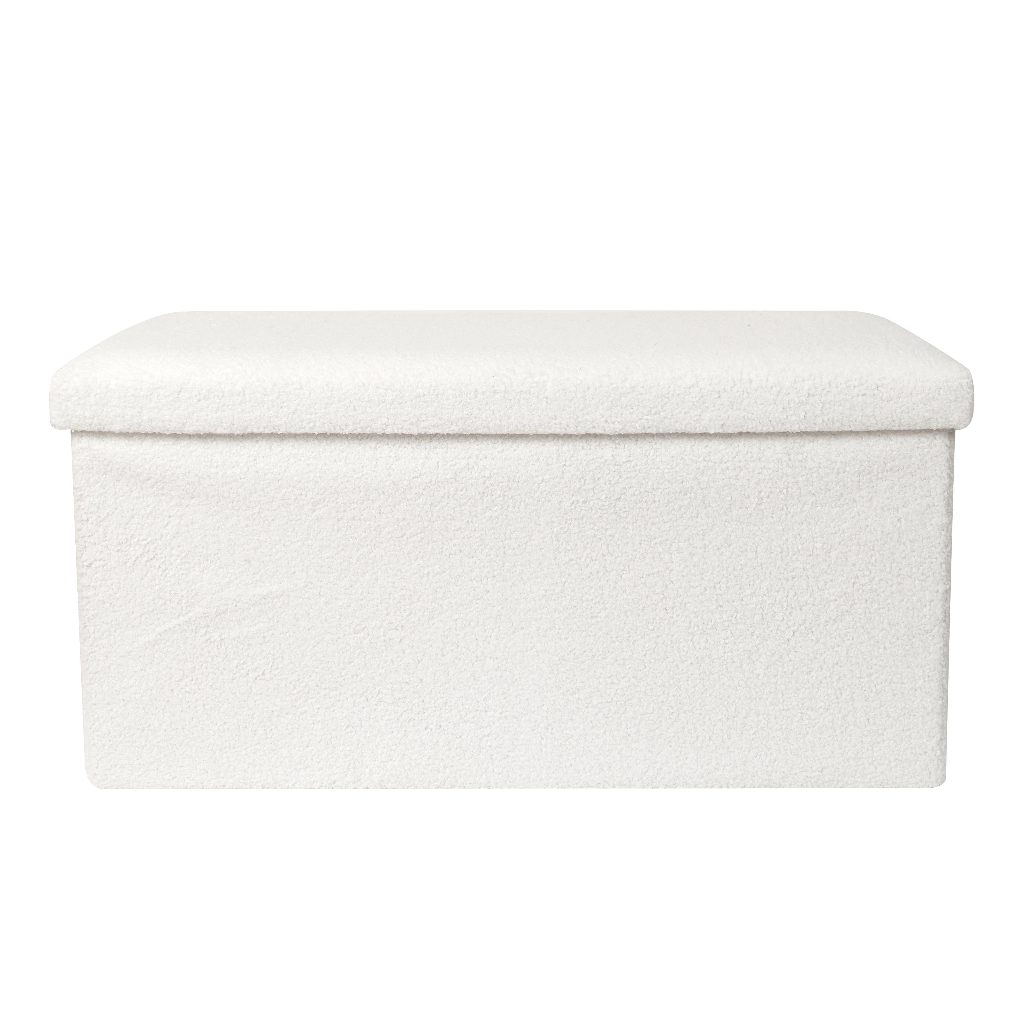 COFFRE BANC PLIABLE BOUCLETTE BLANC