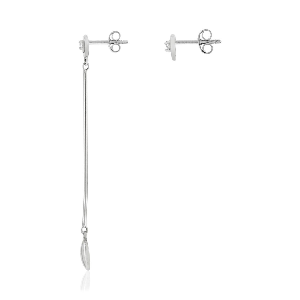 Boucles d'oreilles or 375 blanc zirconias
