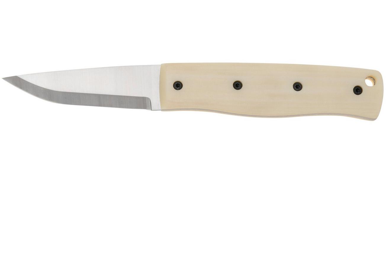 Brisa Pk70Fx 462 12C27 Scandi, Ivory Micarta, vaststaand mes