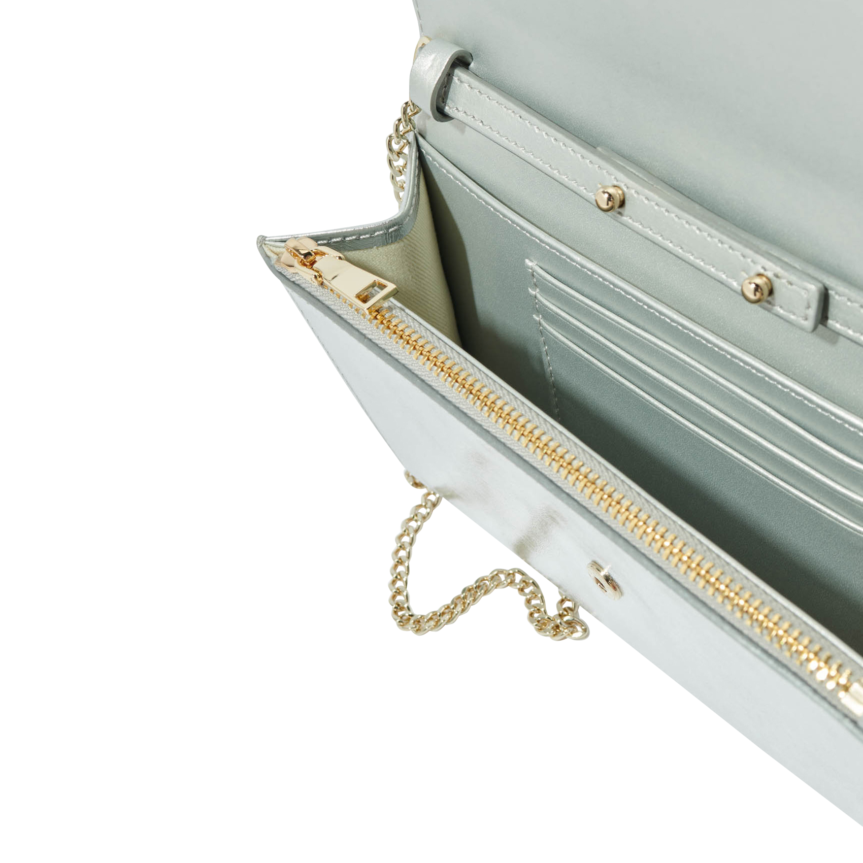 CLOVER WALK - Pochette en cuir | Argent