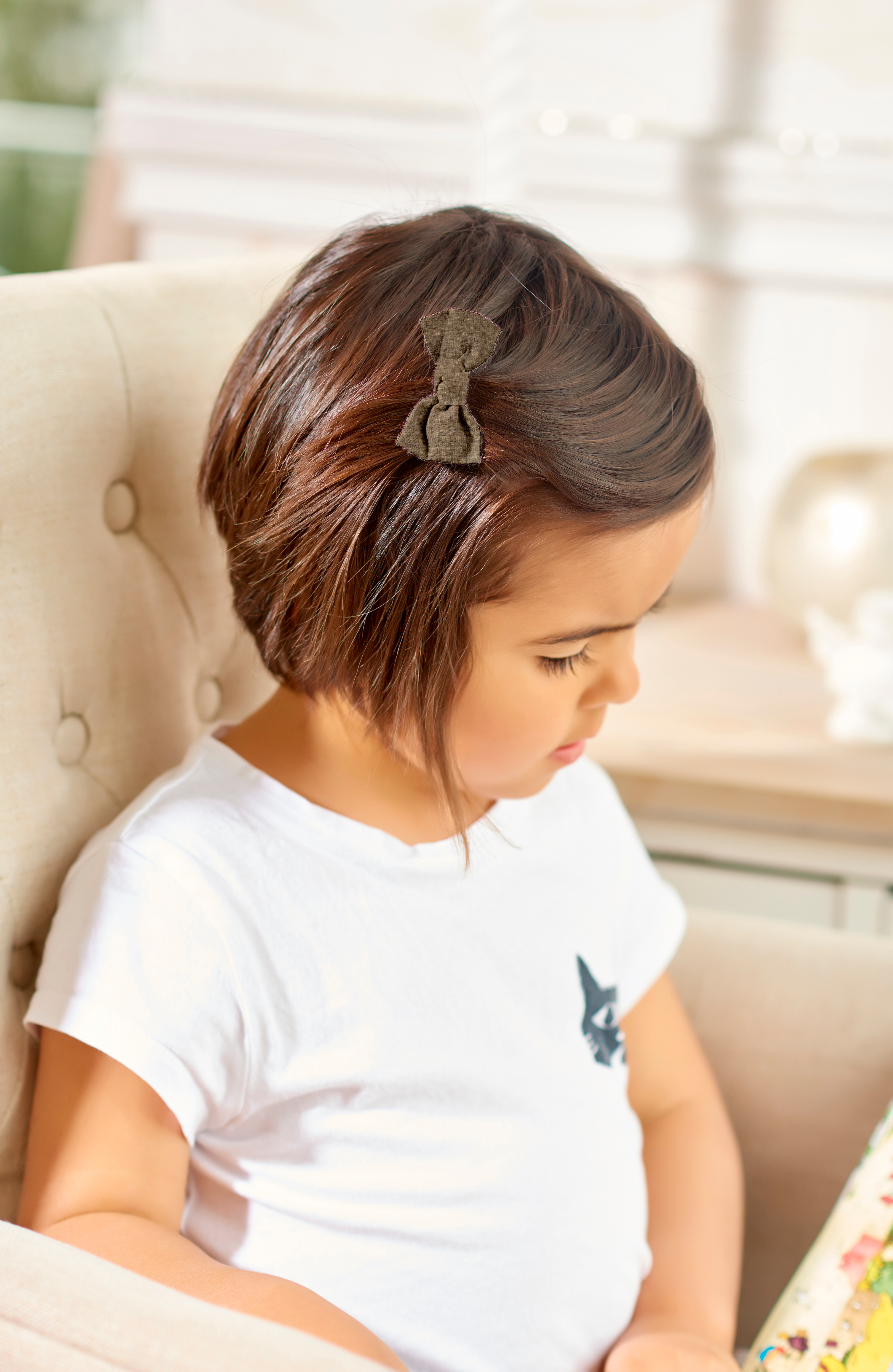 Barrette Petit Noeud Lin Cuivré