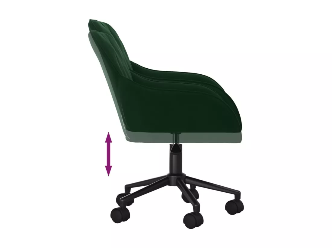 Chaise pivotante de bureau Vert foncé Velours