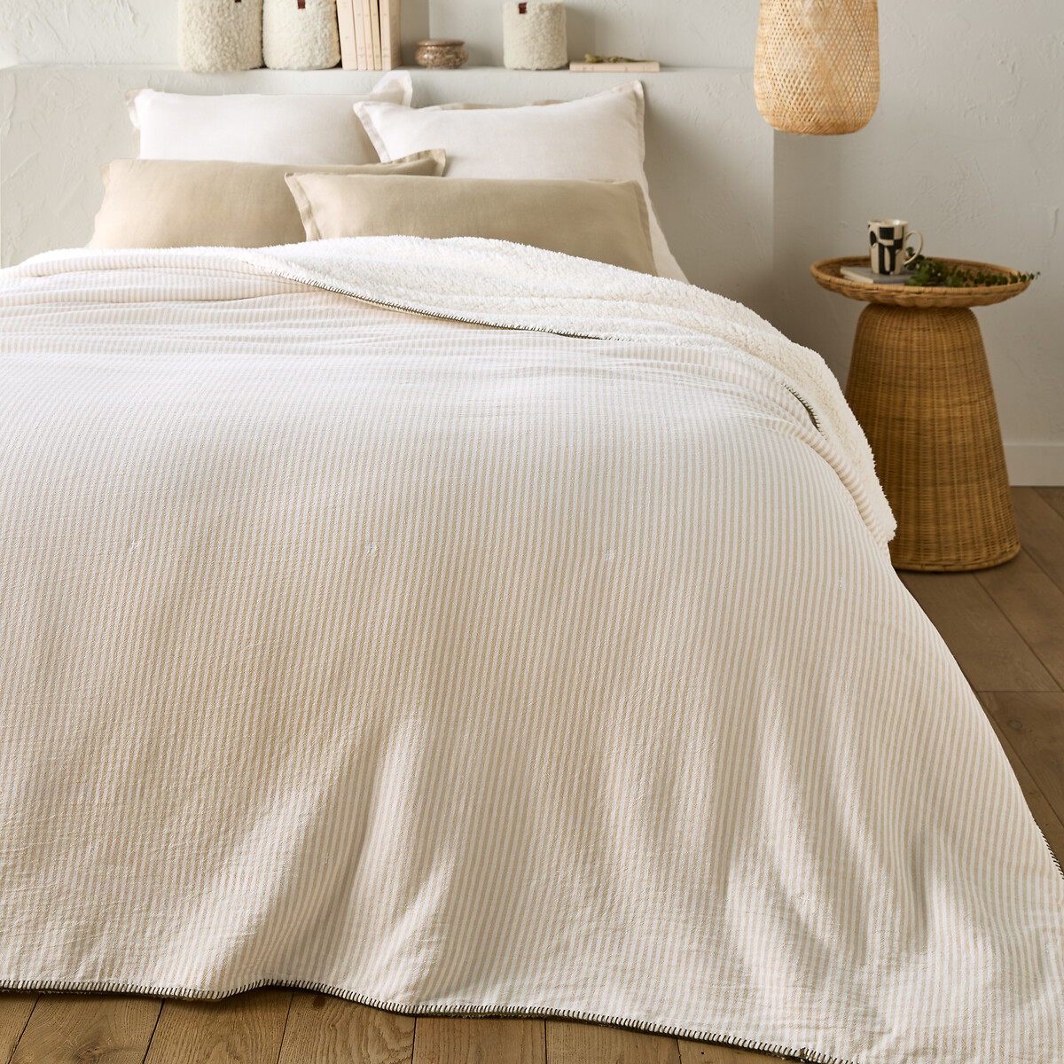 LA REDOUTE INTERIEURS<br>Beddensprei in katoen en sherpa, Anoti