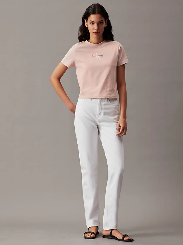 Camiseta curta com monograma