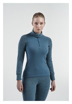 Sous-Maillot Manches Longues Femme Devold Duo Active Mérinos 205 Zip Neck Bleu