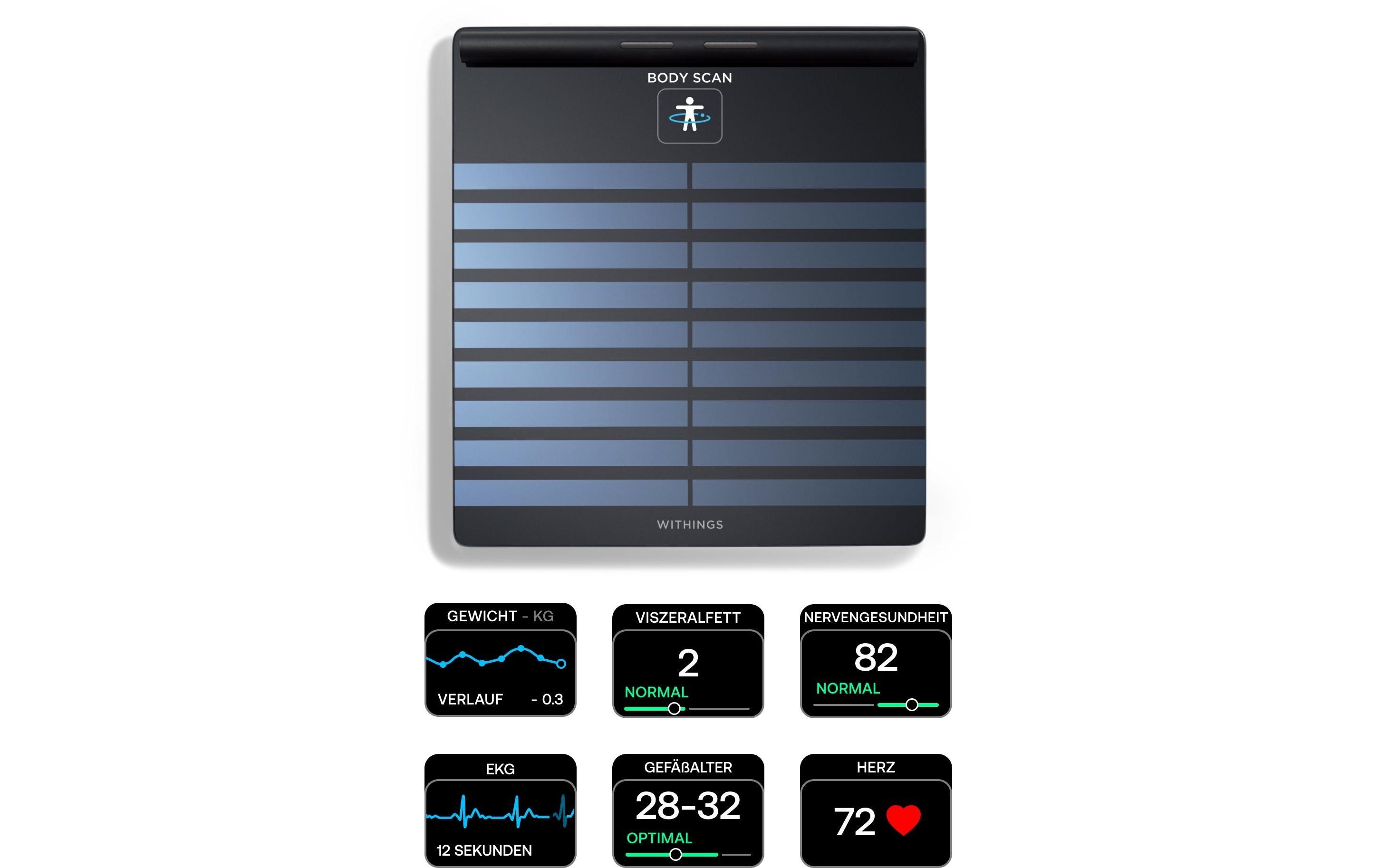 Körperanalysewaage Body Scan Schwarz<br>Gesundheitsstation