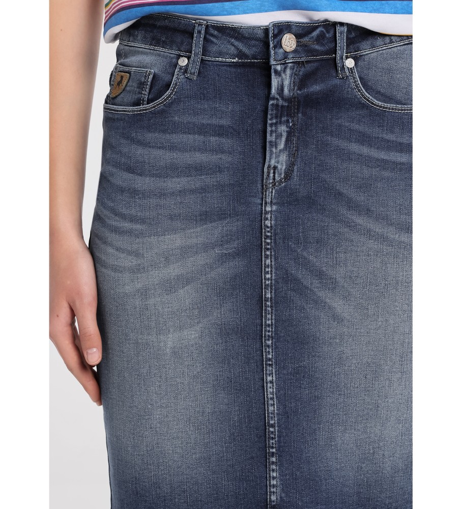 Saia jeans Lois, tamanho médio, azul