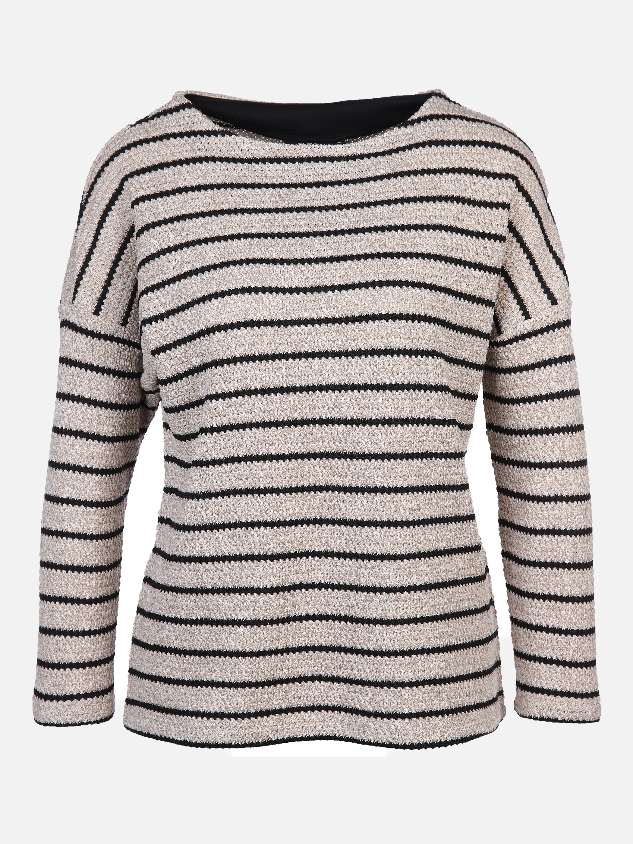 Damen Sweatshirt mit Streifen und 3/4 Ärmel