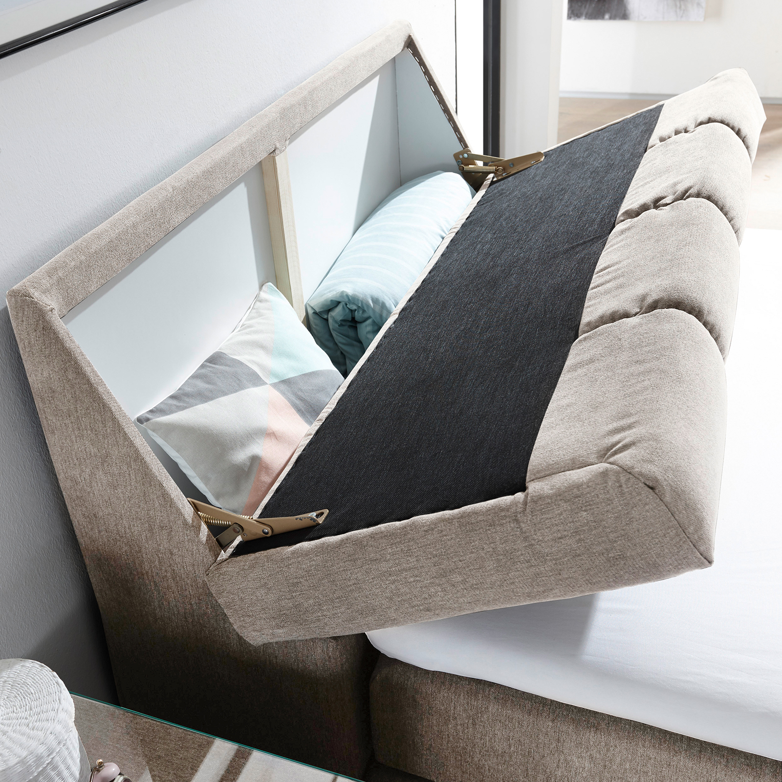 Boxspringbett - sand - H2 - 120x200 cm