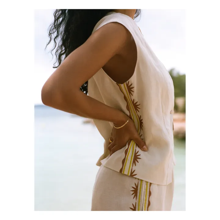 Soleil Soleil Top Ashton Broderies Lin | Ecru