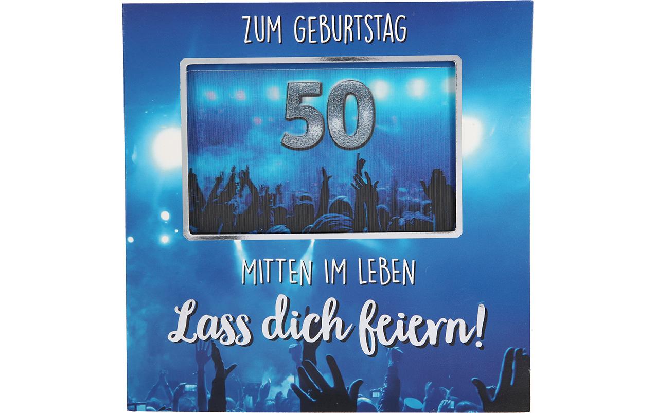 Musikkarte mit Licht 50 Mitten im Leben!Geburtstagskarte mit Musik für den runden Geburtstag