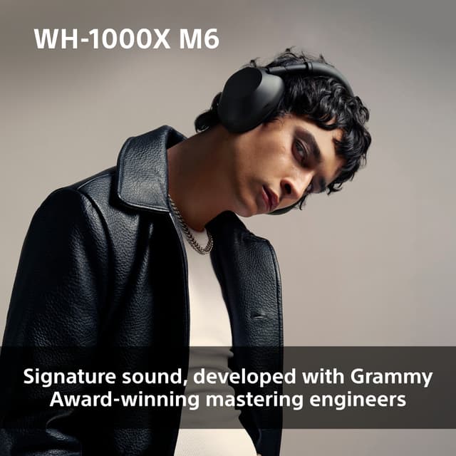Sony WH-1000XM6 trådløse around-ear høretelefoner (platinum silver)