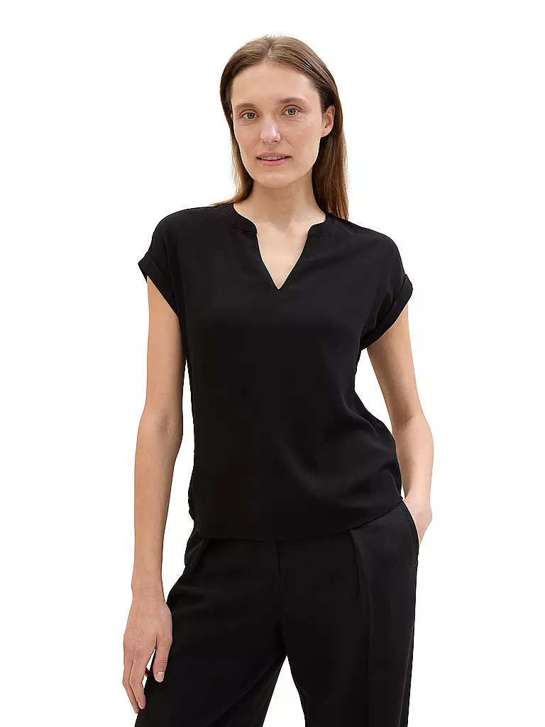 TOM TAILOR Blusenshirt  schwarz