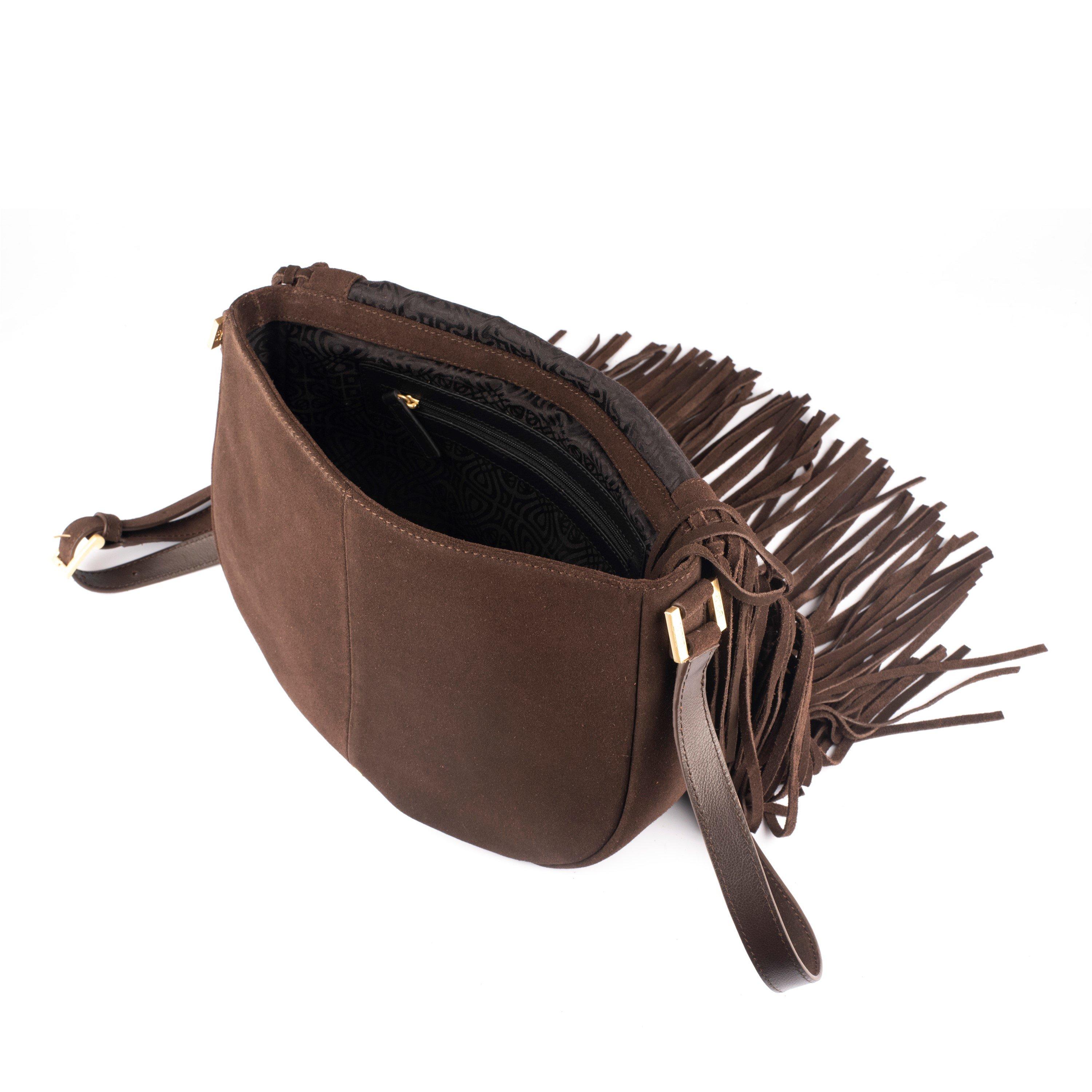 Biba Suede Fringe Shoulder Bag