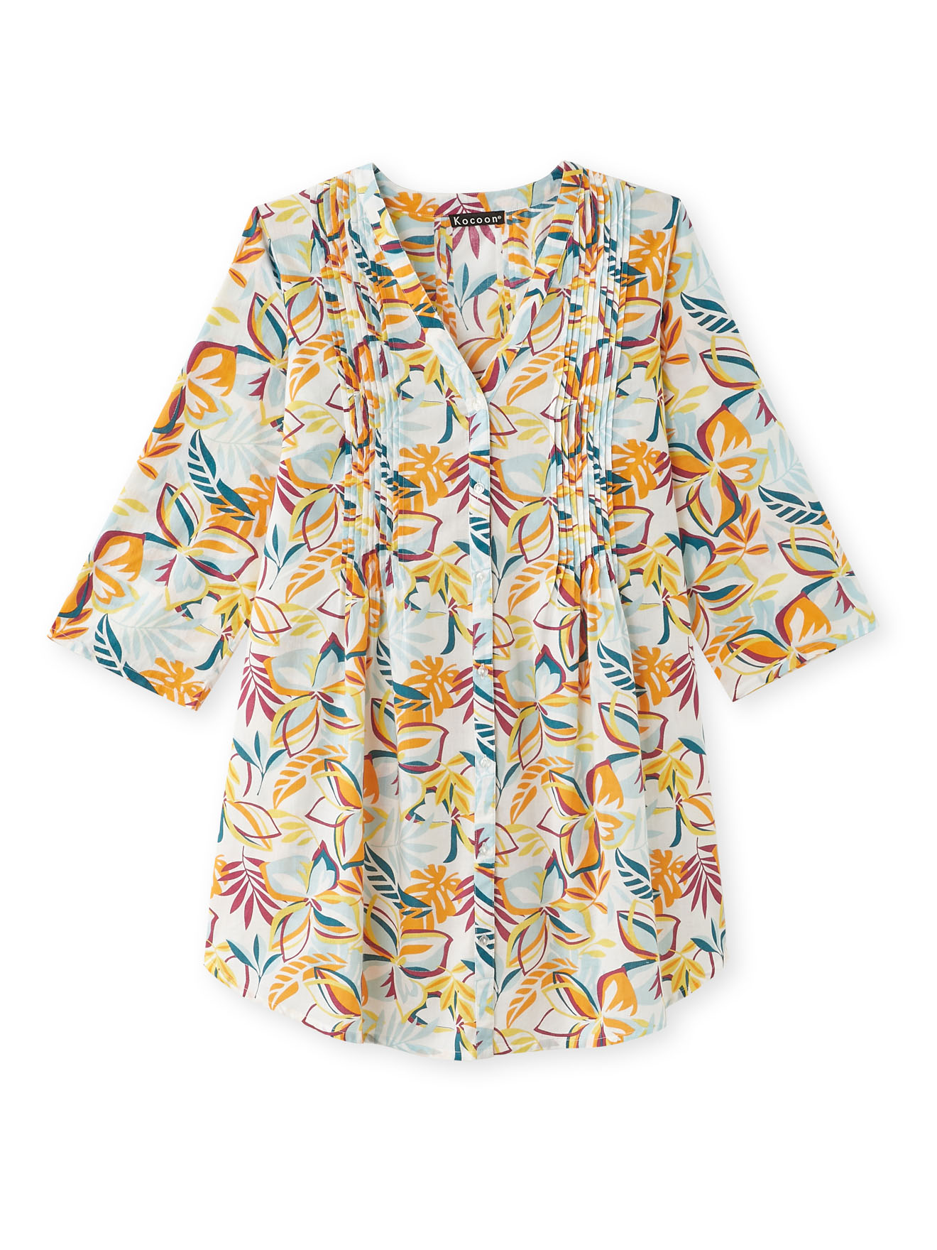 Chemisier-tunique en voile pur coton