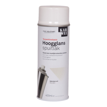 KARWEI spuitlak hoogglans RAL 9010 gebroken wit 400 ml
