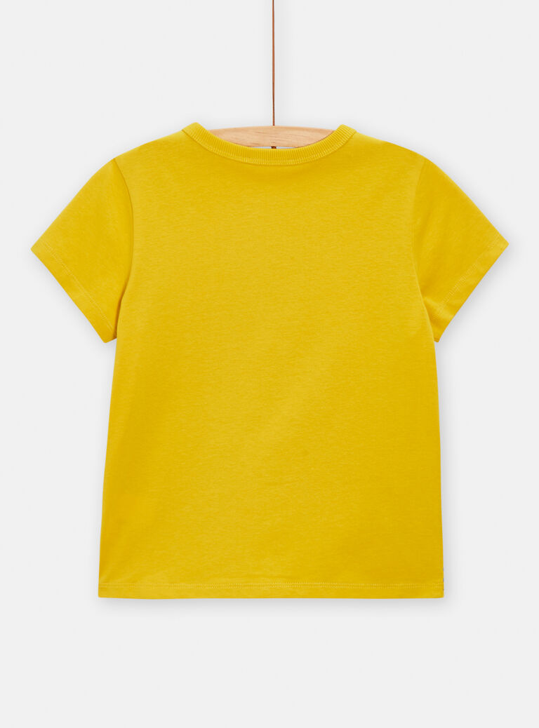 T-shirt jaune animation iguane pour garçon