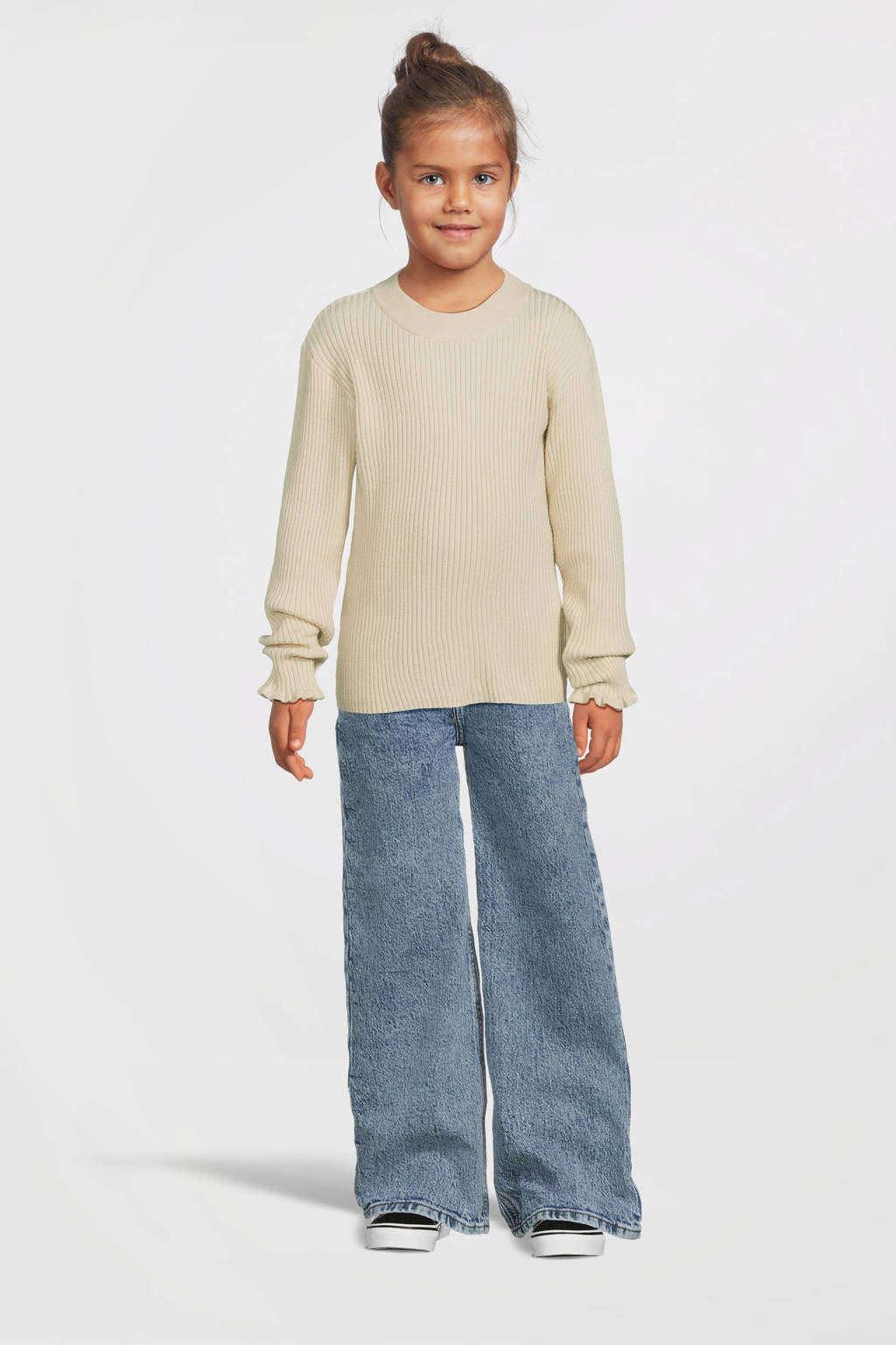 NAME IT fijngebreide longsleeve NKFVIANNA lichtzand