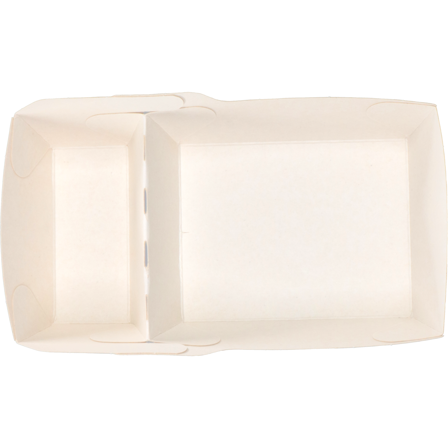 Bak, Karton + kleicoating, A23, TASTY, snackbak, 120x70x35mm, wit