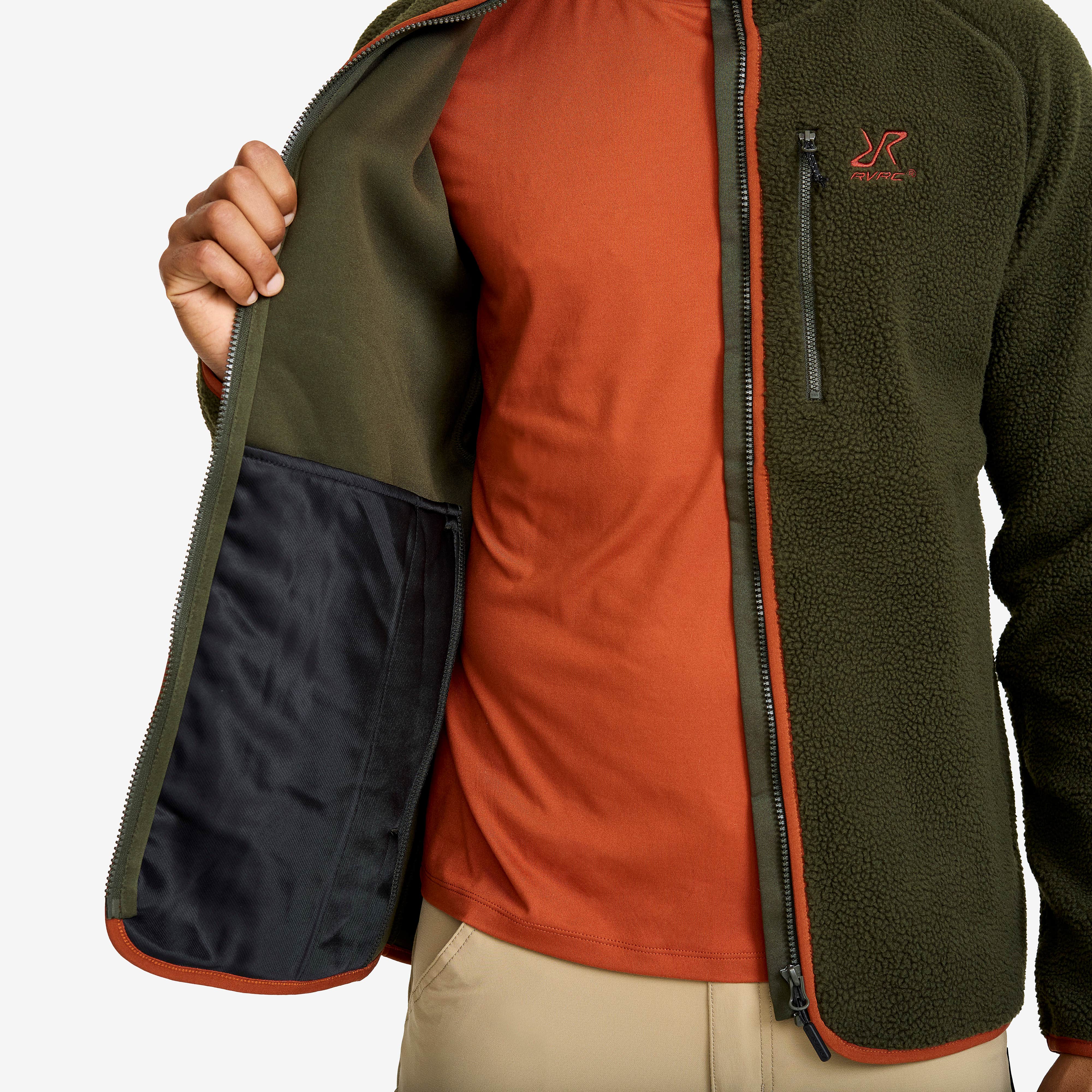 Canyon Full-zip Pile Fleece Herre Forest Night/Rusty Orange