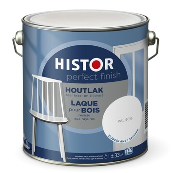 Histor Perfect Finish houtlak zijdeglans RAL 9016 wit 2,5 liter