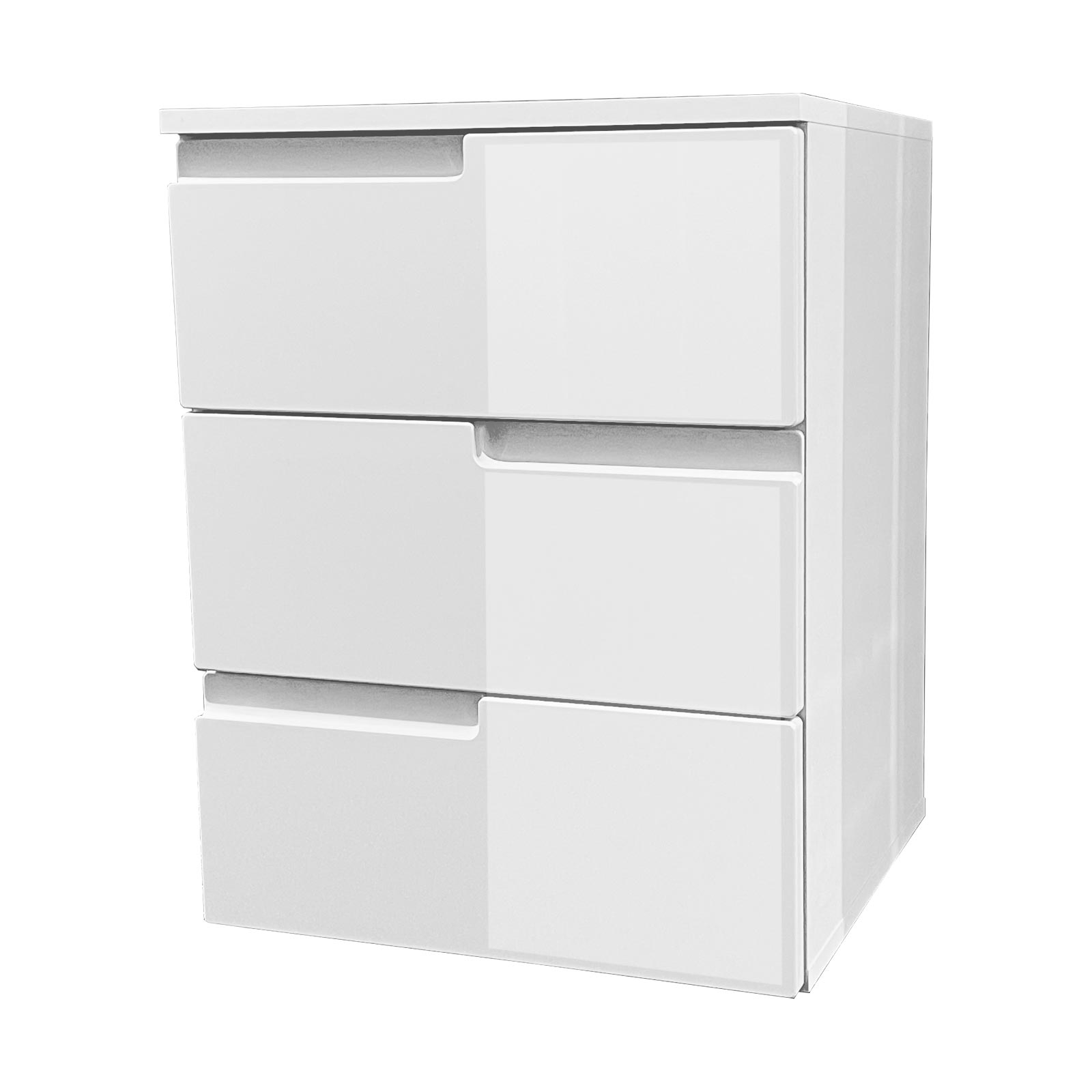 Nachtkommode - weiß - weiß Hochglanz - 61 cm hoch