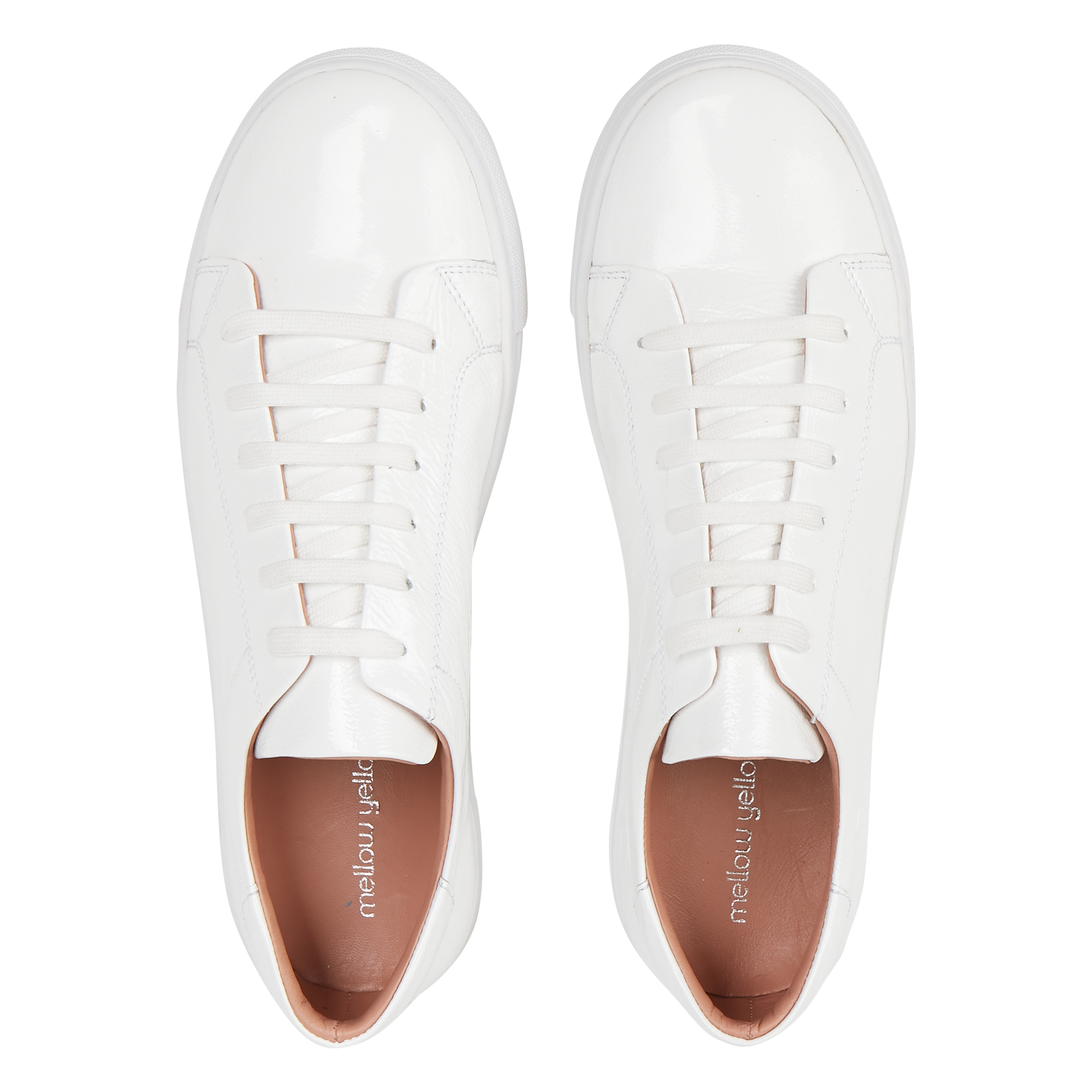 LESTER - Baskets basses en cuir verni | Blanc