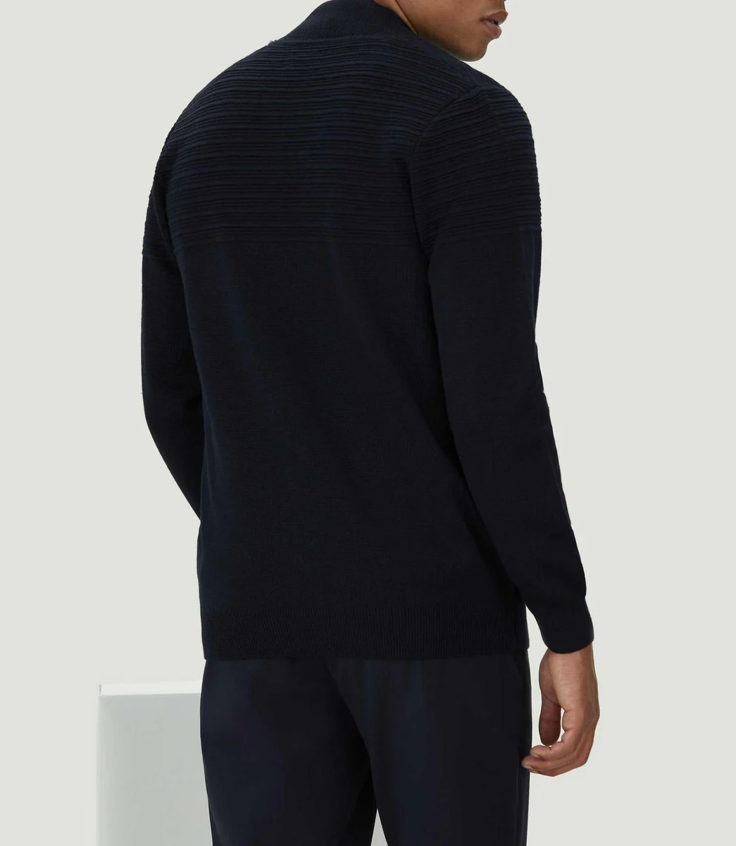 Gilet zippé col teddy marine 